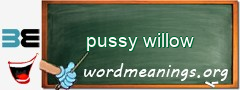 WordMeaning blackboard for pussy willow